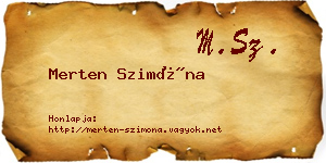 Merten Szimóna névjegykártya